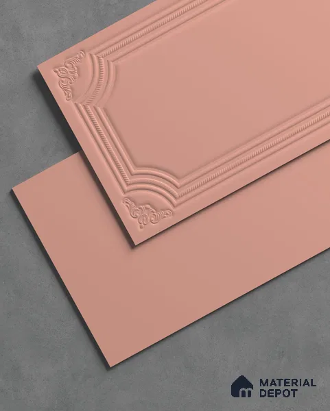 Photo Frame Punch Wall Tile TL 13318 F Masterpiece Rose Clay 4 ft x 2 ft Punch Matte Finish Full Body Vitrified Tile - 9 mm | Suitable For Foyer, Accent/Feature Wall, Bedroom