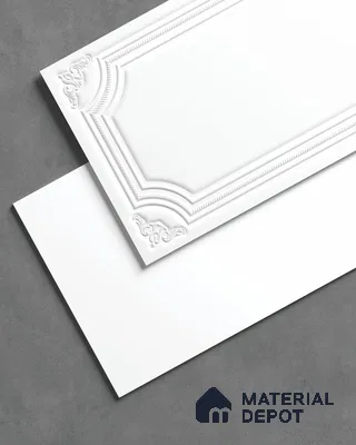 Photo Frame Punch Wall Tile TL 13318 Prime Bone White 4 ft x 2 ft Punch Matte Finish Full Body Vitrified Tile - 9 mm | Suitable For Foyer, Accent/Feature Wall, Bedroom
