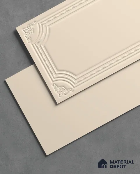 Photo Frame Punch Wall Tile TL 13318 C Essential Almond Cream 4 ft x 2 ft Punch Matte Finish Full Body Vitrified Tile - 9 mm | Suitable For Foyer, Accent/Feature Wall, Bedroom