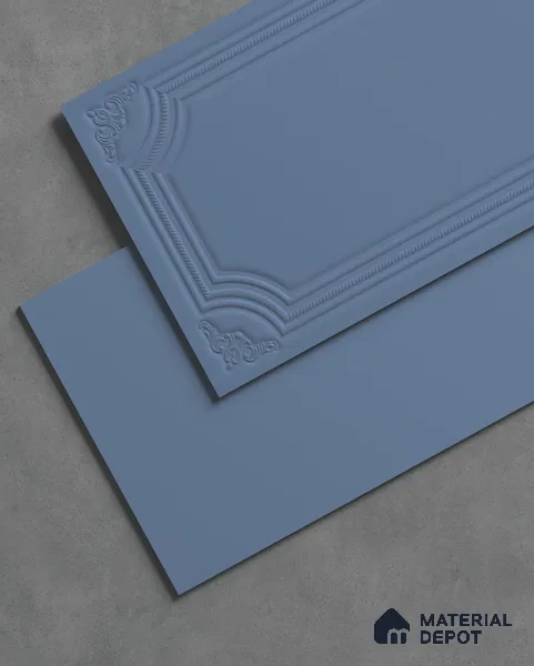 Photo Frame Punch Wall Tile TL 13318 G Masterpiece Denim Ash 4 ft x 2 ft Punch Matte Finish Full Body Vitrified Tile - 9 mm | Suitable For Foyer, Accent/Feature Wall, Bedroom