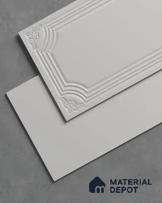 Photo Frame Punch Wall Tile TL 13318 B Essential Warm Grey 4 ft x 2 ft Punch Matte Finish Full Body Vitrified Tile - 9 mm | Suitable For Foyer, Accent/Feature Wall, Bedroom