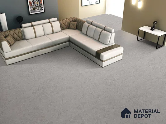 Marble Floor & Wall Tile TL 09230 Refine Grey Silk 4 ft x 2 ft Satin Finish Vitrified Tile - 9 mm | 3 Random Design | Suitable For Living Room, Bedroom, Dining Area