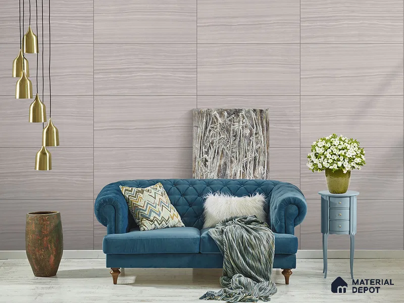 Marble Floor & Wall Tile TL 09200 Vicat Grey 4 ft x 2 ft Textura Finish Vitrified Tile - 9 mm | 4 Random Design | Suitable For Living Room, Bedroom, Dining Area