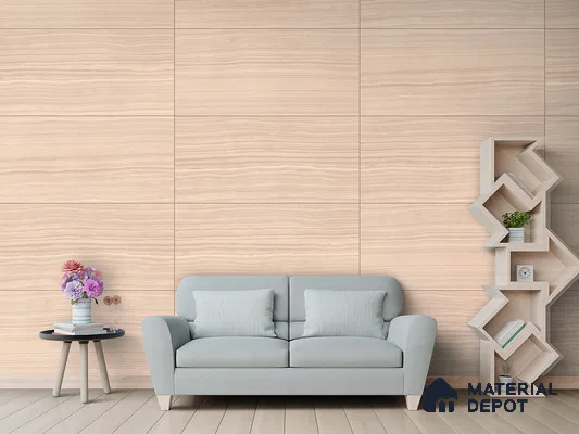 Marble Floor & Wall Tile TL 09199 Vicat Beige 4 ft x 2 ft Textura Finish Vitrified Tile - 9 mm | 4 Random Design | Suitable For Living Room, Bedroom, Dining Area