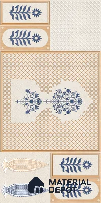 TL 12797 C Konark 104-1 4 ft x 2 ft Vitrified Matte Finish Tile - 9 mm