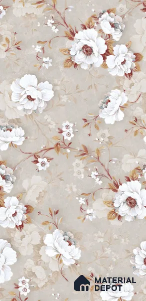 Floral Wall Tile TL 12463 B 4 ft x 2 ft Vitrified Glossy Finish Tile - 9 mm | Suitable for Bathroom, Accent/Feature Wall, Dining Area