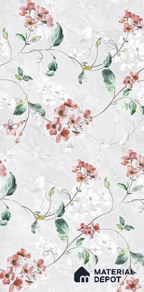 Floral Wall Tile TL 12465 B  4 ft x 2 ft Vitrified Glossy Finish Tile - 9 mm | Suitable for Bathroom, Accent/Feature Wall, Dining Area