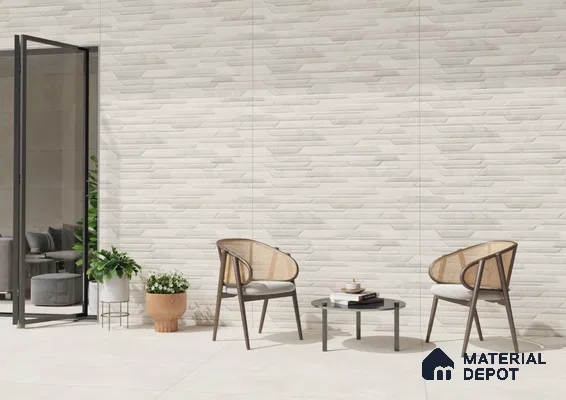 Punch Wall Tile TL 12458 B Mangma Bianco Decor 4 ft x 2 ft Matte Finish Vitrified - 9 mm | Suitable For Living Room, Bathroom, Foyer, Courtyard, Dining & Highlighter Wall