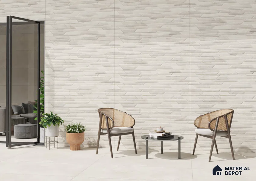 Punch Wall Tile TL 12458 B Mangma Bianco Decor 4 ft x 2 ft Matte Finish Vitrified - 9 mm | Suitable For Living Room, Bathroom, Foyer, Courtyard, Dining & Highlighter Wall