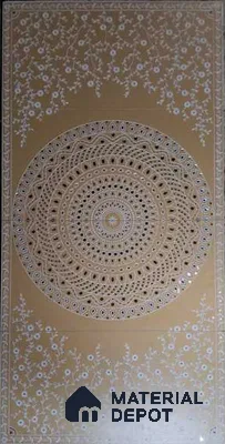 Handmade Third Fired Wall Tile TL 13353 The Maharani Mandala 4 ft x 2 ft Matte Finish Vitrified Tile - 9 mm | Suitable For Living Room, Bedroom, Dining Area