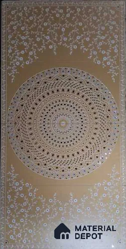 Handmade Third Fired Wall Tile TL 13353 The Maharani Mandala 4 ft x 2 ft Matte Finish Vitrified Tile - 9 mm | Suitable For Living Room, Bedroom, Dining Area