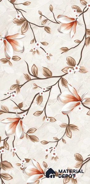Floral Wall Tile TL 12466 B 4 ft x 2 ft Vitrified Glossy Finish Tile - 9 mm | Suitable for Bathroom, Accent/Feature Wall, Dining Area