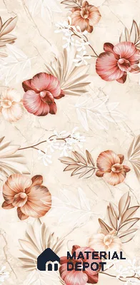 Floral Wall Tile TL 12464 B  4 ft x 2 ft Vitrified Glossy Finish Tile - 9 mm | Suitable for Bathroom, Accent/Feature Wall, Dining Area
