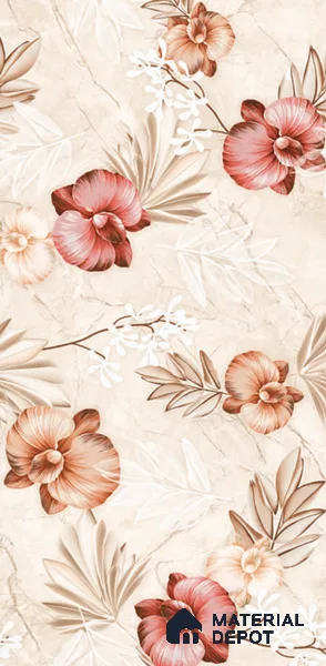 Floral Wall Tile TL 12464 B  4 ft x 2 ft Vitrified Glossy Finish Tile - 9 mm | Suitable for Bathroom, Accent/Feature Wall, Dining Area