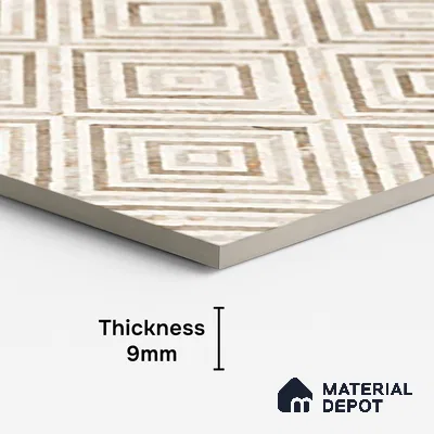 Patterned Floor & Wall Tile TL 10065 Esperda Beige Decor 4 ft x 2 ft Glossy Finish Vitrified Tile - 9 mm |  | Suitable For Living Room, Bedroom, Dining Area