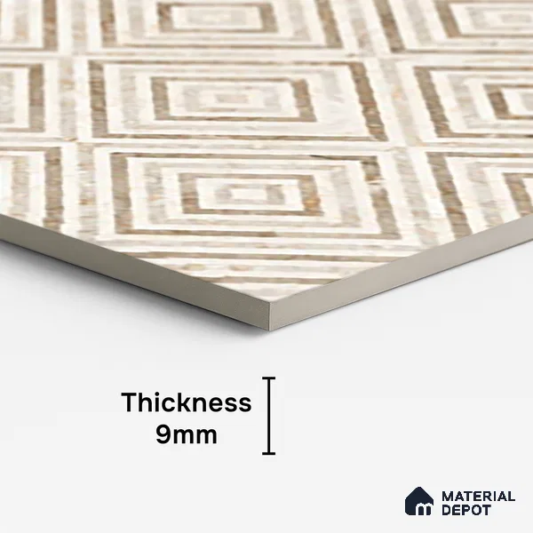 Patterned Floor & Wall Tile TL 10065 Esperda Beige Decor 4 ft x 2 ft Glossy Finish Vitrified Tile - 9 mm |  | Suitable For Living Room, Bedroom, Dining Area