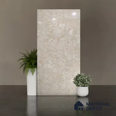 Marble Floor & Wall Tile TL 10065 B Esperda Beige 4 ft x 2 ft Glossy Finish Vitrified Tile - 9 mm |  | Suitable For Living Room, Bedroom, Dining Area