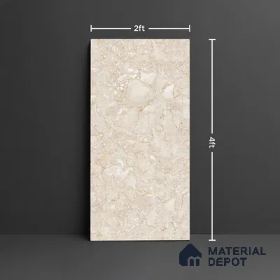 Marble Floor & Wall Tile TL 10065 B Esperda Beige 4 ft x 2 ft Glossy Finish Vitrified Tile - 9 mm |  | Suitable For Living Room, Bedroom, Dining Area