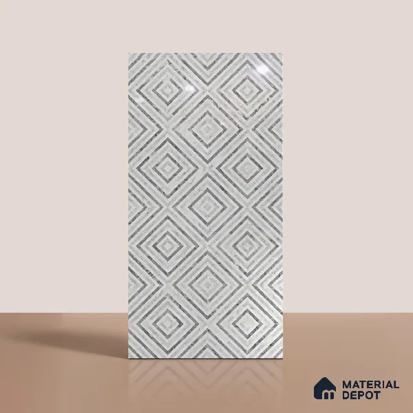 Highlighter Floor & Wall Tile TL 10065 C Esperda Grey Decor 4 ft x 2 ft Glossy Finish Vitrified Tile - 9 mm | Suitable For Bathroom, Accent/Feature Wall, Dining Area