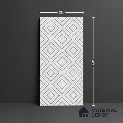 Highlighter Floor & Wall Tile TL 10065 C Esperda Grey Decor 4 ft x 2 ft Glossy Finish Vitrified Tile - 9 mm | Suitable For Bathroom, Accent/Feature Wall, Dining Area