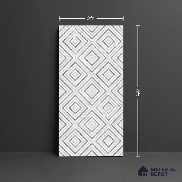 Highlighter Floor & Wall Tile TL 10065 C Esperda Grey Decor 4 ft x 2 ft Glossy Finish Vitrified Tile - 9 mm | Suitable For Bathroom, Accent/Feature Wall, Dining Area