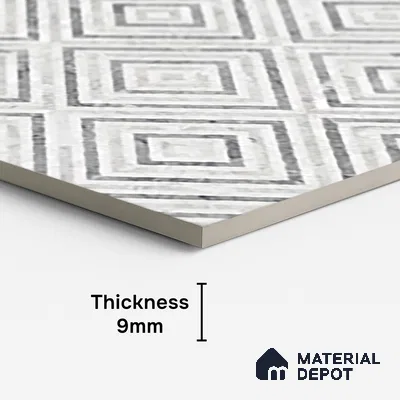 Highlighter Floor & Wall Tile TL 10065 C Esperda Grey Decor 4 ft x 2 ft Glossy Finish Vitrified Tile - 9 mm | Suitable For Bathroom, Accent/Feature Wall, Dining Area