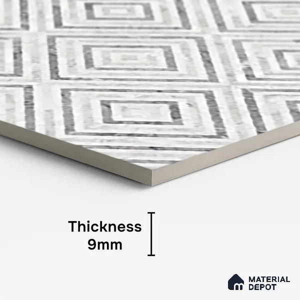 Highlighter Floor & Wall Tile TL 10065 C Esperda Grey Decor 4 ft x 2 ft Glossy Finish Vitrified Tile - 9 mm | Suitable For Bathroom, Accent/Feature Wall, Dining Area