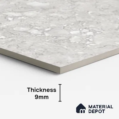 Marble Floor & Wall Tile TL 10065 D Esperda Grey 4 ft x 2 ft Glossy Finish Vitrified Tile - 9 mm | Suitable For Bathroom, Accent/Feature Wall, Dining Area