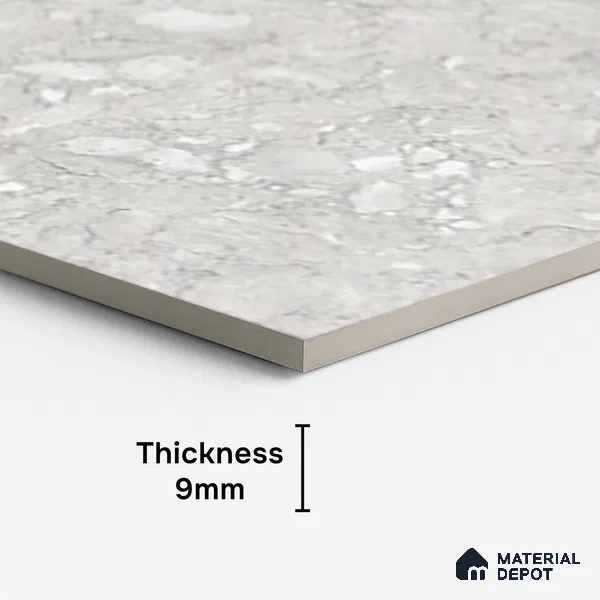 Marble Floor & Wall Tile TL 10065 D Esperda Grey 4 ft x 2 ft Glossy Finish Vitrified Tile - 9 mm | Suitable For Bathroom, Accent/Feature Wall, Dining Area