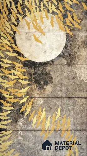 Handmade Third Fired Wall Tile TL 13336 Moon & Migration 4 ft x 2 ft Matte Finish Vitrified Tile - 9 mm | Suitable For Living Room, Bedroom, Dining Area