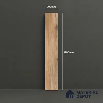Wood Look Floor Tile TL 10348 Apricot Brown 4 ft x 7.87 inch Matte Finish Vitrified Tile - 9 mm | Suitable For living Room, Bedroom, Bathroom | 2-3 mm Spacer is Mandatory