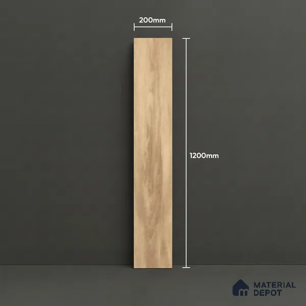 Wood Look Floor Tile TL 10351 Mountain Honey 4 ft x 7.87 inch Matte Finish Vitrified Tile - 9 mm | Suitable For living Room, Bedroom, Bathroom | 2-3 mm Spacer is Mandatory