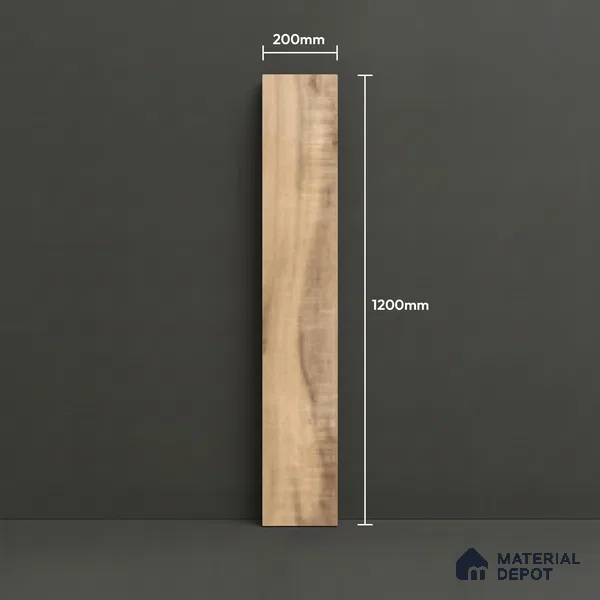Wood Look Floor Tile TL 10350 Graphite Honey 4 ft x 7.87 inch Matte Finish Vitrified Tile - 9 mm | Suitable For living Room, Bedroom, Bathroom | 2-3 mm Spacer is Mandatory