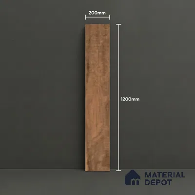 Wood Look Floor Tile TL 10352 Royal Brown 4 ft x 7.87 inch Matte Finish Vitrified Tile - 9 mm | Suitable For living Room, Bedroom, Bathroom | 2-3 mm Spacer is Mandatory