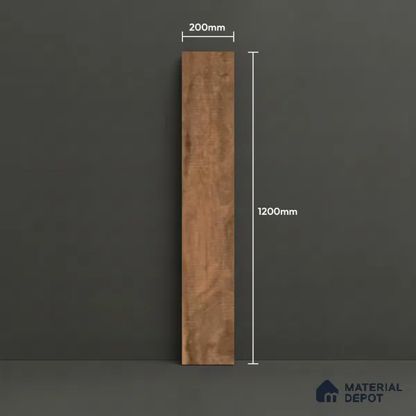 Wood Look Floor Tile TL 10352 Royal Brown 4 ft x 7.87 inch Matte Finish Vitrified Tile - 9 mm | Suitable For living Room, Bedroom, Bathroom | 2-3 mm Spacer is Mandatory