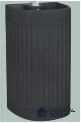 Nivora Sink BS 00112 Ebony Flute 400 x 360 x 820 mm Rectangular Ceramic Matte Finish Pedestal Basin - 820 mm | Suitable For Bathroom, Vanity & Utility Areas