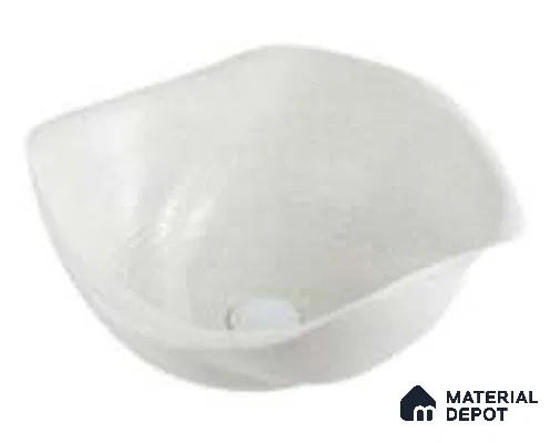 Veyora Sink BS 00115 Snow Lily 400 x 380 x 170 mm Circular Ceramic Glossy Finish Handmade Designer Basin - 170 mm | Suitable For Bathroom, Vanity & Utility Areas