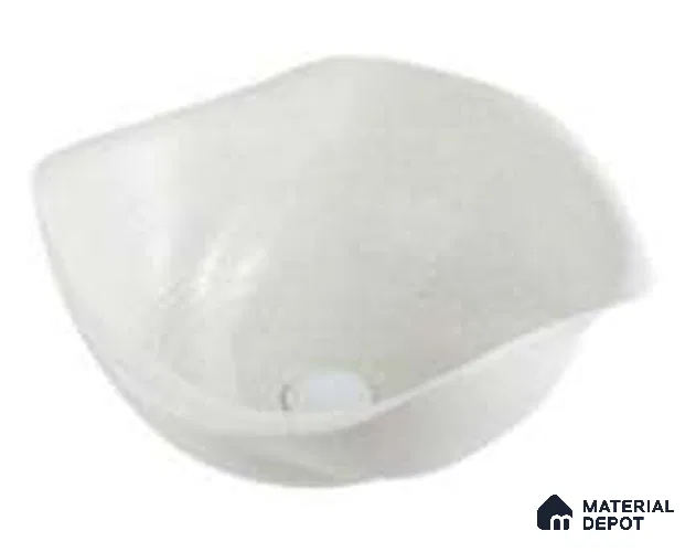 Veyora Sink BS 00115 Snow Lily 400 x 380 x 170 mm Circular Ceramic Glossy Finish Handmade Designer Basin - 170 mm | Suitable For Bathroom, Vanity & Utility Areas