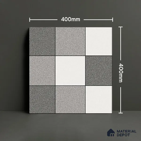 Parking Floor Tile TL 02336 16 x 16 inch Vitrified Anti Skid Matte Finish Heavy Duty Tile - 12 mm | Suitable For Outdoor, Heavy Traffic Areas | Pattern Alignment May Vary | 2-3 mm Spacer is Mandatory