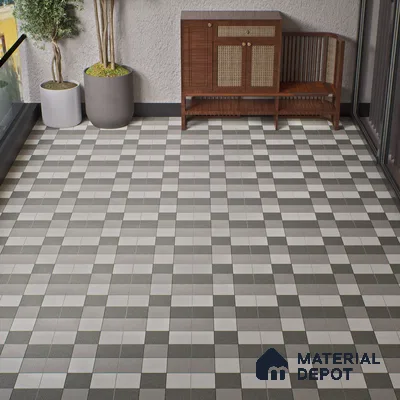 Parking Floor Tile TL 02336 16 x 16 inch Vitrified Anti Skid Matte Finish Heavy Duty Tile - 12 mm | Suitable For Outdoor, Heavy Traffic Areas | Pattern Alignment May Vary | 2-3 mm Spacer is Mandatory