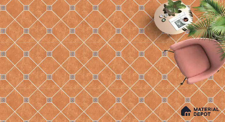 Parking Floor Tile TL 02338 16 x 16 inch Vitrified Anti Skid Matte Finish Heavy Duty Tile - 12 mm | Suitable For Outdoor, Balcony, Terrace | Pattern Alignment May Vary | 2-3 mm Spacer is Mandatory