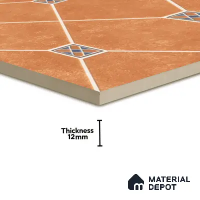 Parking Floor Tile TL 02338 16 x 16 inch Vitrified Anti Skid Matte Finish Heavy Duty Tile - 12 mm | Suitable For Outdoor, Balcony, Terrace | Pattern Alignment May Vary | 2-3 mm Spacer is Mandatory