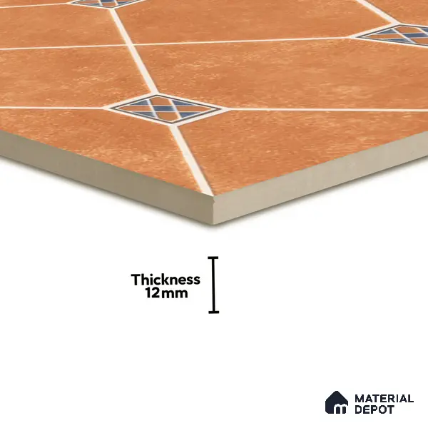 Parking Floor Tile TL 02338 16 x 16 inch Vitrified Anti Skid Matte Finish Heavy Duty Tile - 12 mm | Suitable For Outdoor, Balcony, Terrace | Pattern Alignment May Vary | 2-3 mm Spacer is Mandatory