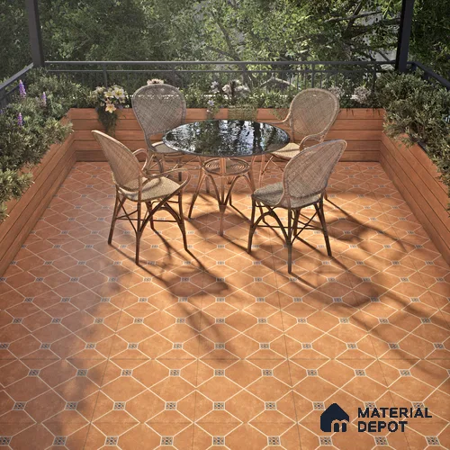 Parking Floor Tile TL 02338 16 x 16 inch Vitrified Anti Skid Matte Finish Heavy Duty Tile - 12 mm | Suitable For Outdoor, Balcony, Terrace | Pattern Alignment May Vary | 2-3 mm Spacer is Mandatory