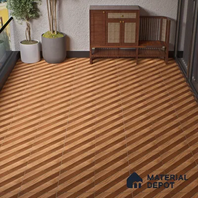 Parking Floor Tile TL 02339 16 x 16 inch Vitrified Anti Skid Matte Finish Heavy Duty Tile - 12 mm | Suitable For Outdoor, Heavy Traffic Areas | Pattern Alignment May Vary | 2-3 mm Spacer is Mandatory