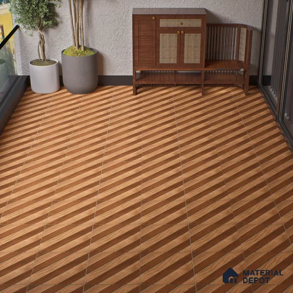 Parking Floor Tile TL 02339 16 x 16 inch Vitrified Anti Skid Matte Finish Heavy Duty Tile - 12 mm | Suitable For Outdoor, Heavy Traffic Areas | Pattern Alignment May Vary | 2-3 mm Spacer is Mandatory