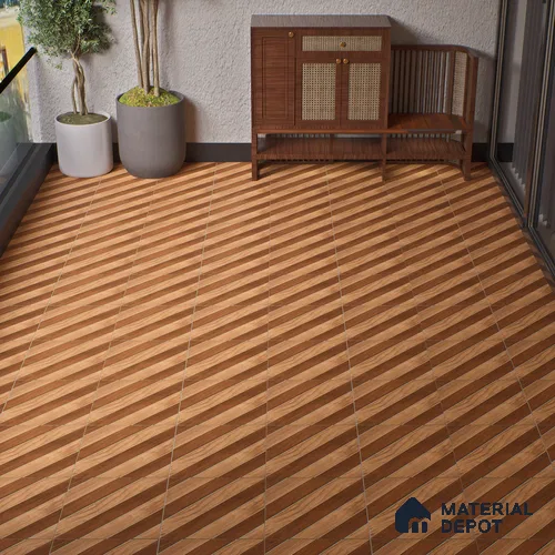 Parking Floor Tile TL 02339 16 x 16 inch Vitrified Anti Skid Matte Finish Heavy Duty Tile - 12 mm | Suitable For Outdoor, Heavy Traffic Areas | Pattern Alignment May Vary | 2-3 mm Spacer is Mandatory