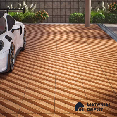 Parking Floor Tile TL 02339 16 x 16 inch Vitrified Anti Skid Matte Finish Heavy Duty Tile - 12 mm | Suitable For Outdoor, Heavy Traffic Areas | Pattern Alignment May Vary | 2-3 mm Spacer is Mandatory