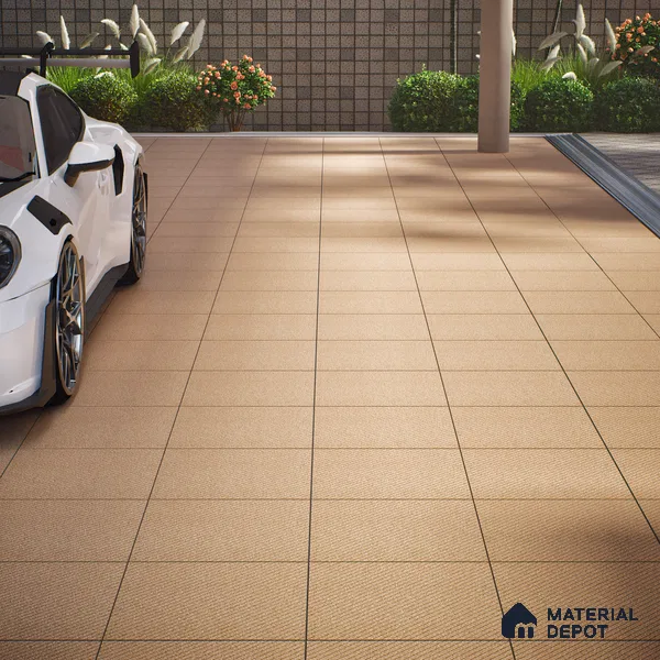 Parking Floor Tile TL 02341 16 x 16 inch Vitrified Anti Skid Matte Finish Heavy Duty Tile - 12 mm | Suitable For Outdoor, Heavy Traffic Areas | Pattern Alignment May Vary | 2-3 mm Spacer is Mandatory