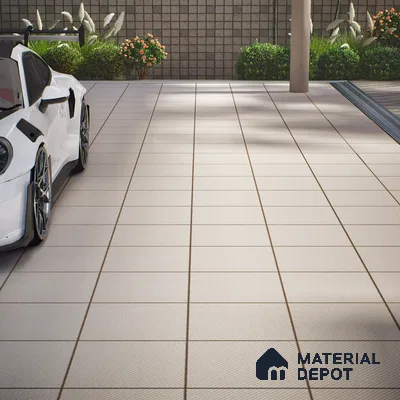 Parking Floor Tile TL 02342 16 x 16 inch Vitrified Anti Skid Matte Finish Heavy Duty Tile - 12 mm | Suitable For Outdoor, Heavy Traffic Areas | Pattern Alignment May Vary | 2-3 mm Spacer is Mandatory